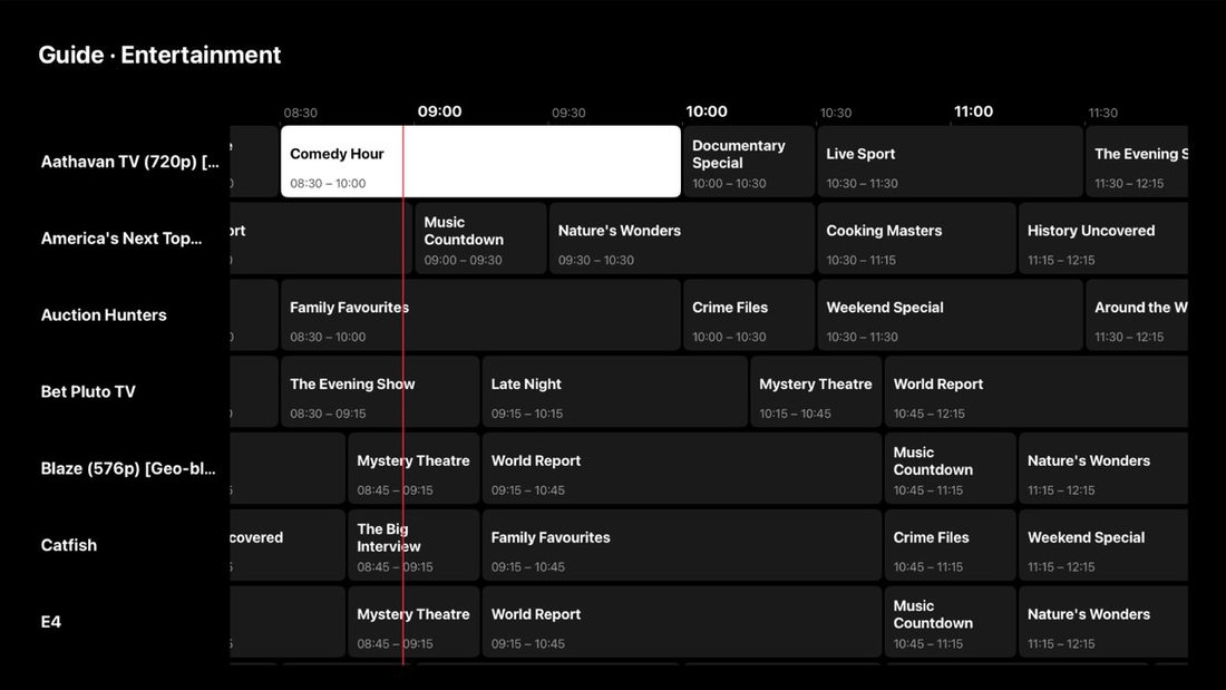 Programme guide on Apple TV