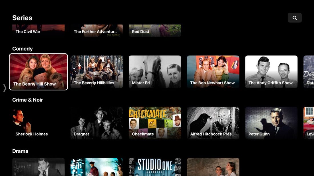 Series library on Apple TV